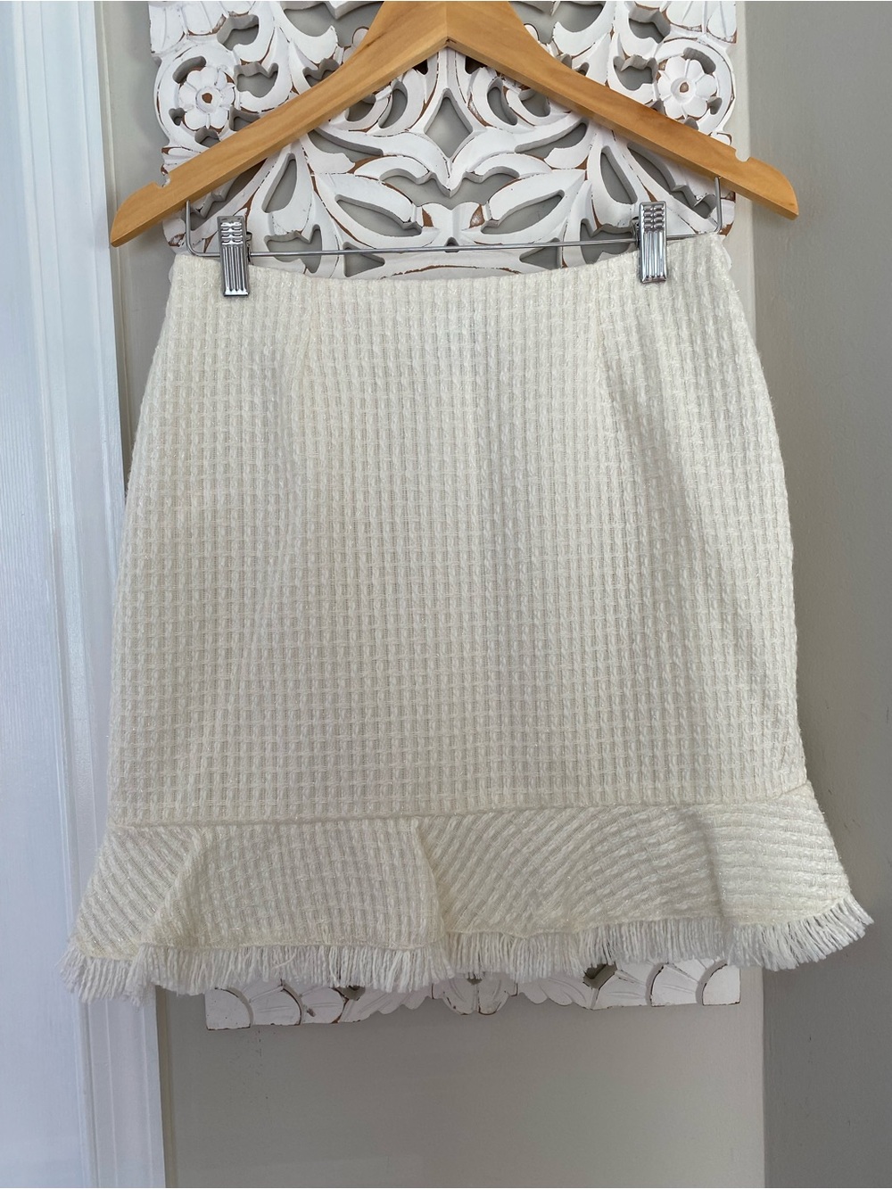 Cache Vintage 90s Peplum Tweed Skirt Officecore Party Wedding Event Sz 8